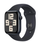 Apple Watch SE (GPS) - 2ª generazione - 44 mm - midnight aluminum - smartwatch con fascia sportiva - fluoroelastomero - midnight - dimensione della fascia: M/L - 32 GB - Wi-Fi, Bluetooth - 32.9 g